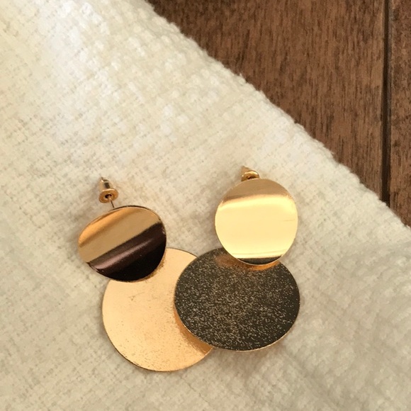 Gold Statement Earrings- Set of 2 - Picture 3 of 6